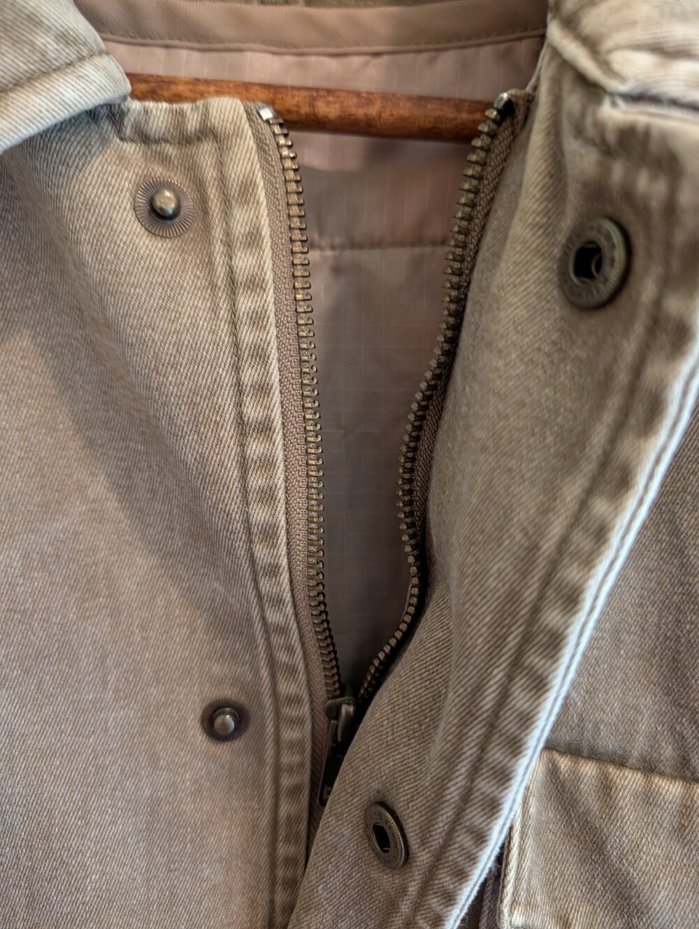 VINTAGE Banana Republic 80s Military Style Field Coat Heavy Cotton Denim XL - Picture 6 of 9